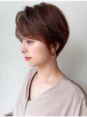30代大人かわいい前髪ありのマッシュショートくびれショート