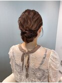 王道シニヨン/ゆるふわアレンジ/結婚式お呼ばれヘア/ヘアセット