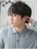 20代30代ダークアッシュ束感ショート就活ヘアj仙台