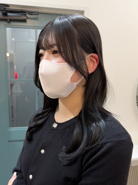 顔周りカット/ブルーブラック/レイヤーカット