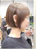大人ボブ/グレージュ/ブリーチなし/簡単スタイリング/横浜西口