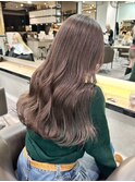 17990スモーキーブラウンワンホンレイヤーミルクティーブロンド