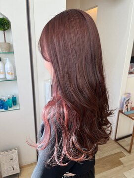 キングスベリー(Hair Relaxation King's Berry) デザインカラーピンクブラウン×インナーピンク9.30