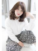 ブルーアッシュ×ひし形ふわっとミディ