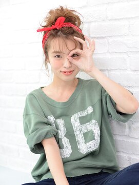 アース コアフュールボーテ 長野稲田店(EARTH coiffure beaute) スケルトンバング×バンダナのトレンドアップ