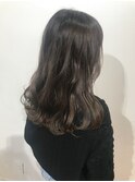 ナチュラルグレージュ透け感透明感 ウェーブロング