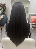 縮毛矯正 ロング黒髪ストレート