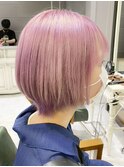 大人かわいいイメチェンくびれショートカット ピンクベージュ