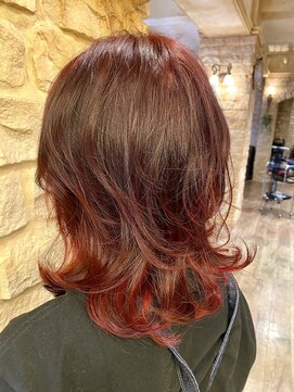 マロン(MARRON) 外ハネMIX巻きレッドウルフ☆