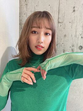 ルービック 梅田茶屋町(Rubik) 切りっぱなしボブ/ベージュカラー/大人ガーリー