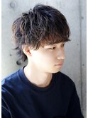 フェザーパーマ/刈り上げセンターパート/サーフカール[新宿]