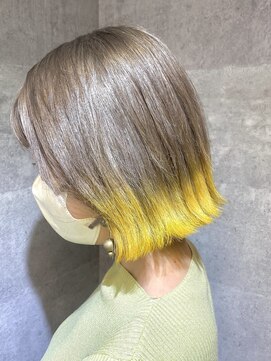 キャラ シャローネ 池袋(Chara Chalone) 黄色カラー/カラーミューズ/毛先カラー/グラデーションカラー