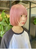 フェイスレイヤー/ミニボブ/ペールピンク