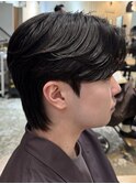 韓国マッシュニュアンスパーマセンターパートフェザーパーマ