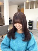 縮毛矯正/くびれヘア/アプリコットオレンジ/ハイライトカラー