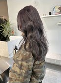 ラベンダーグレージュ×顔まわりレイヤー