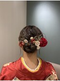 大人かわいい振袖ヘア