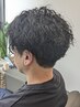 メンズパーマ(ツイストスパイラル/縦落ち他)+頭浸浴+トリートメント #men's