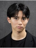ニュアンスパーマ×フェザーパーマ×センターパート×men's