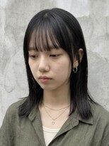 キリ 逗子(kiri)&nbsp;逗子葉山シースルーバング黒髪ロブ耳かけサイドバング暗髪眉M360