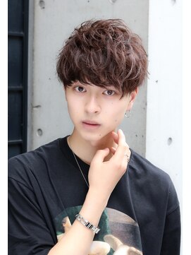 ネイビー(NAVY) ドライウェーブマッシュ  ツーブロック 無造作パーマ 菅田将暉