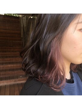 アピッシュ ギンザ(apish ginza) tomoヘア＊似合わせケアブリーチデザインカラー　耳掛けパープル