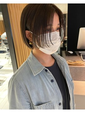 エッセンス(THE ESSENCE) 前上がり切りっぱなしボブエアリーロング美髪ピンクブラウン