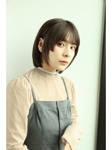 エクリ 麻布十番(equri) フェイスレイヤー/ボブ/ぱっつん前髪/アッシュオリーブ