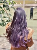 20代30代大人可愛いダブルカラーブリーチラベンダーカラー