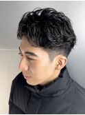 ピンパーマ/メンズショート/アップバングショート