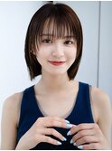 フェイスレイヤーカットミニボブぱっつん前髪シンプルストレート