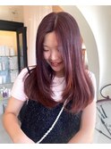 ブリーチなし大人気ピンクブラウン！