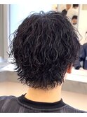 【波巻きミニウルフ】メンズパーマ絶壁解消カットミディアム