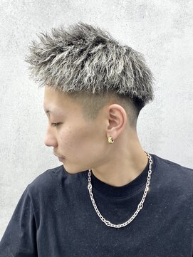 ルースト 西院店(ROOST) ツイストパーマ/ホワイトメッシュ/スキンフェード