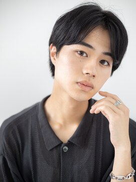 グルーミングサロン バーバー キャッスル 北浦和西口(Grooming salon Barber Castle) 20代30代アッシュブラック斜めバング刈り上げマッシュe北浦和