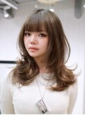 くびれヘアロング顔周りレイヤーウルフレイヤー美髪_ba551581