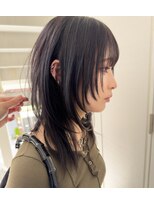 バンクスヘアー(BANK'S HAIR)&nbsp;【シャギーボブ×地雷系ウルフ】骨格カバーの黒髪スタイル