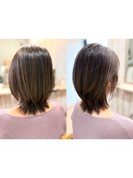 白髪を活かしながら艶めく美髪へ。カラーと髪質改善Trで輝く大人髪を実現。アルカリ除去でエイジングケアも