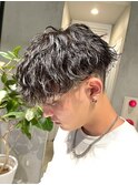 調布波巻きパーマツイストスパイラルパーマセンターパートウルフ