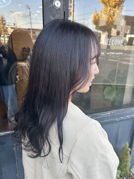 【ブリーチなし】ラベンダーグレージュ×韓国風巻き髪ロング