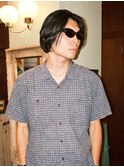黒髪メンズレイヤーミディアムボブスタイル