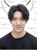 清潔感ツーブロック×シャドウパーマ大人カッコイイビジネス