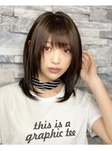 大人可愛い☆サラ髪ナチュラルストレートミディアムヘアー