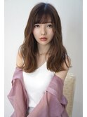 くびれヘア ハイライトカラー アプリコットオレンジ 夏