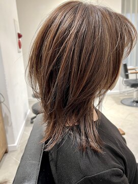 ヘアモード カクテル くびれレイヤーカット×ナチュラルベージュ【JUN】