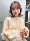 【20・30代おすすめ♪】小顔ボブウルフ×黒髪×グレージュカラー