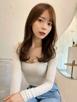 ルームバイシー 新宿(Loom. by Sea)&nbsp;韓国風前髪/シルキーベージュ/グレージュカラー/斜めバング