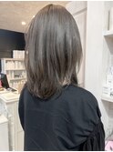 福山市美容室Caary人気透明感グレージュカラー青み韓国カラー