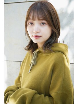 レ セゾン(Les Saisons) くびレイヤーエモージュ小顔似合わせカットアッシュオリーブ