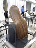 艶髪 ロング 髪質改善  ベージュカラー 酸熱 透明感カラー  